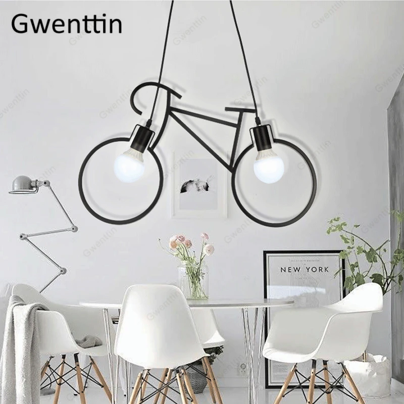 

Creative Bicycle Pendant Lights Lamp Modern Led Indoor Lighting Fixture for Living Room Bedroom Hanglamp Ceiling Home Decoration