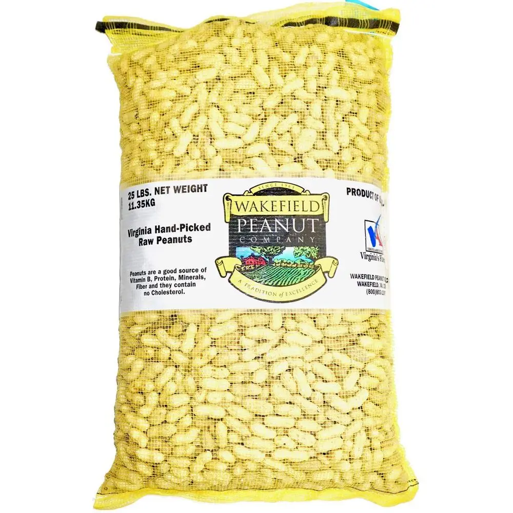 Cacahuetes de Virginia Premium con Cáscara - Bolsa a Granel de 25 LB - Recogidos a Mano, Sin Sal, Alimento con Alto Contenido de Proteínas para Aves Silvestres y Animales