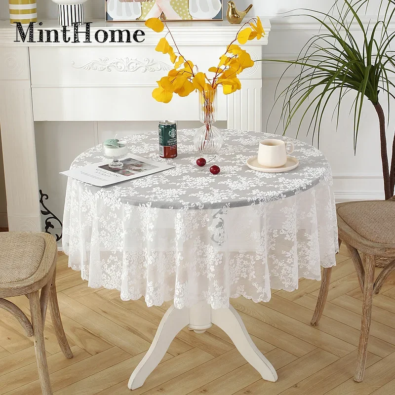 Lace Table Cloth, Small Round Table Cloth, Retro White Table Cloth, Dessert Table Cloth