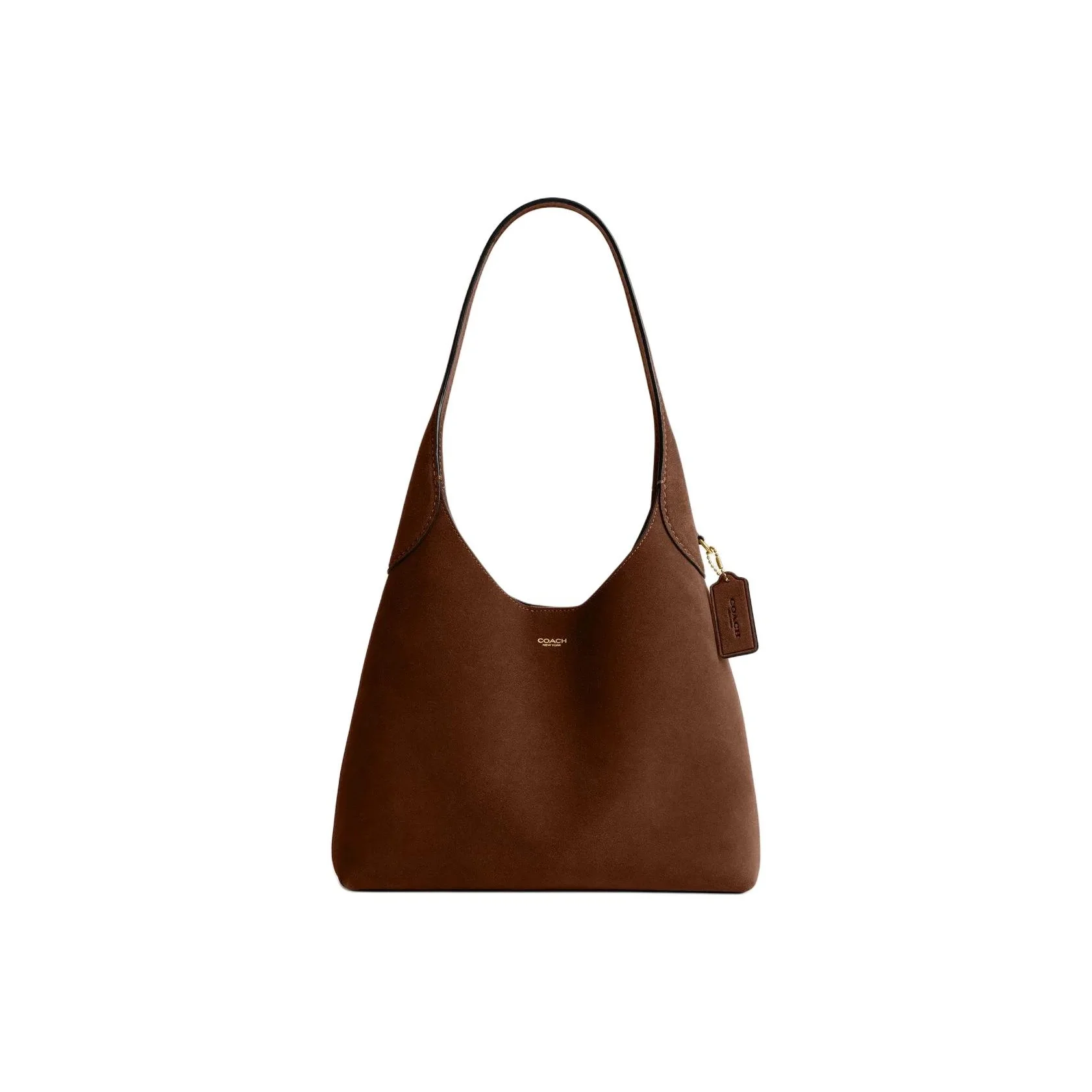 COACH Brooklyn Suede With Grain Leather Handbag, Shoulder Bag Small Women's Dark Brown CW637-B4WBR