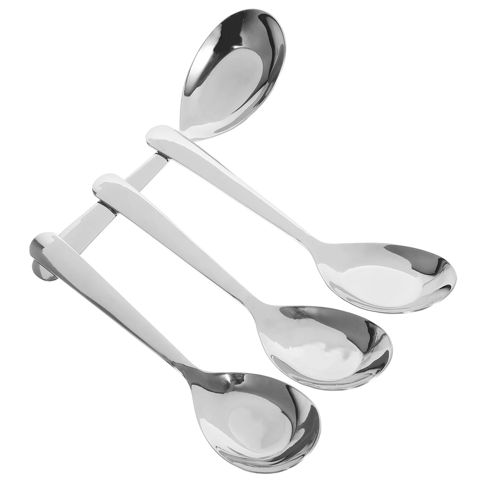 

4 pcs Stainless Steel Soup Spoon Large Capacity Kitchen Ladle For Soup Serving Pudding Spoon Tea Spoons Set Mealtime Silverware