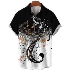 Music Shirt For Men 3D Print T-Shirt Musical Notation Pattern Tees Oversized Streetwear Summer Short Sleeved Casual Men Clothing