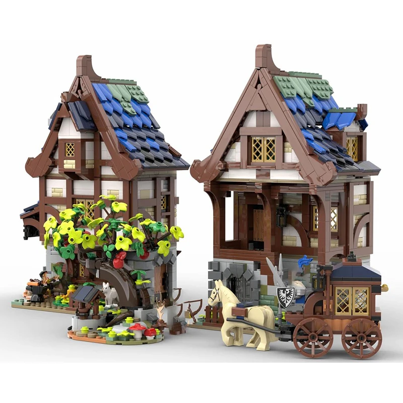 2192 piezas MOC arquitectura medieval Black Hawk casa modelo DIY montaje juguetes de bloques de construcción regalo de cumpleaños para niños