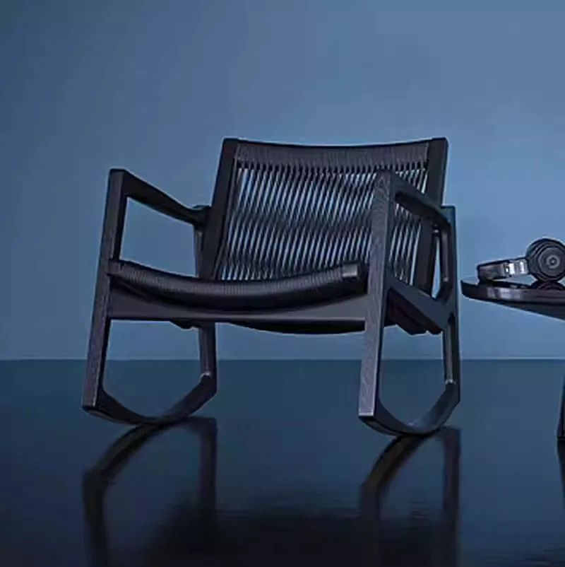 Balcony Rocking Chair Home Solid Wood Designer Living Room Sofa Rocking Chair