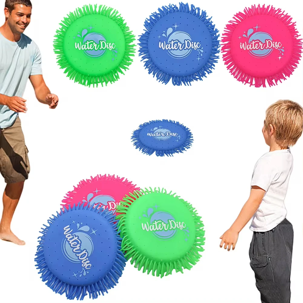 Splash Water Flying Disc Toys, Water Splashing Frisbee for Kids in 2 Bright Colors, Backyard Games and Outdoor Summer Toys