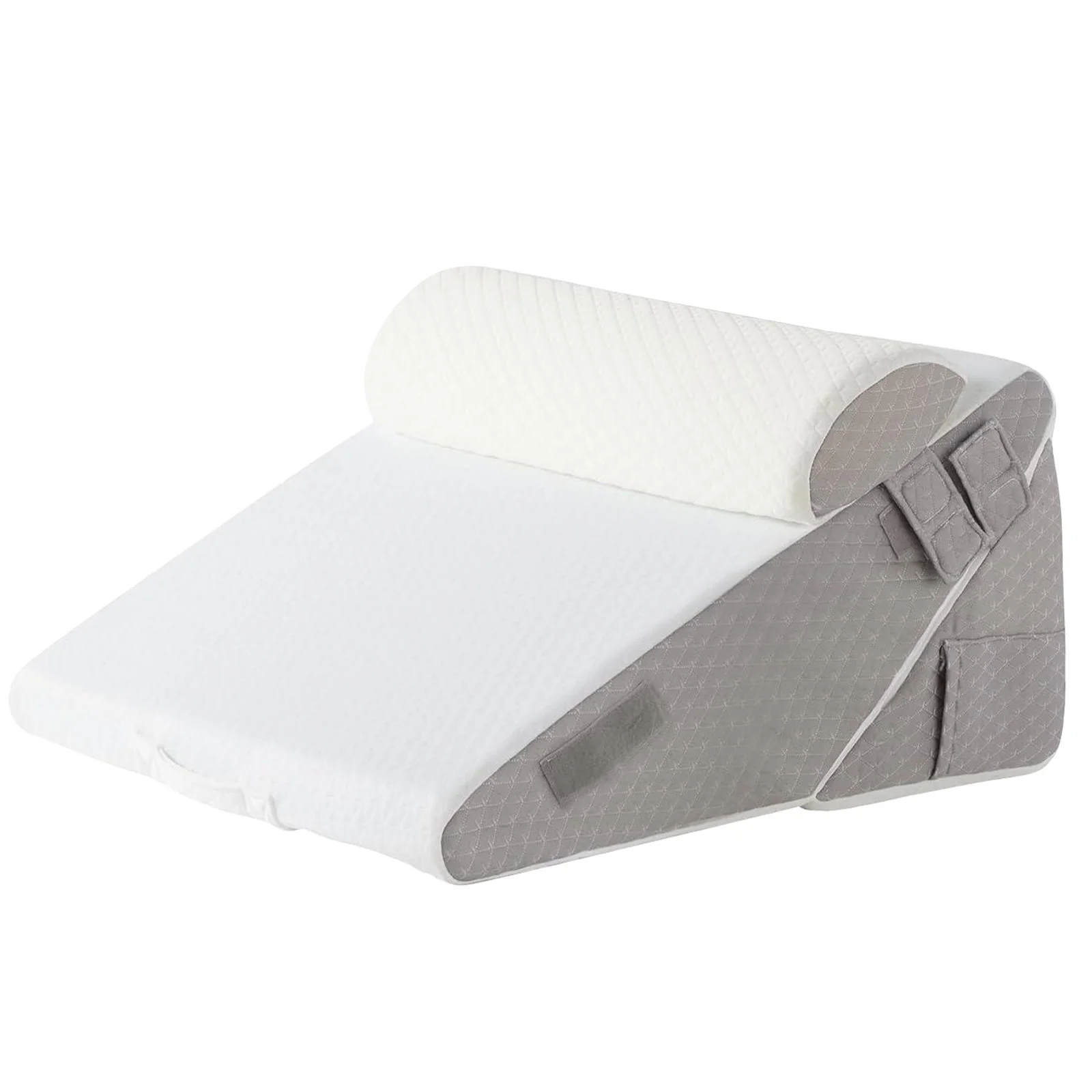 Bettkeilkissen, Schlafstützkissen aus Memory-Schaum mit Kopfstütze, verstellbares Neigungskissen für Säure, Reflux, Räume, Rückenschmerzen – Detail 1