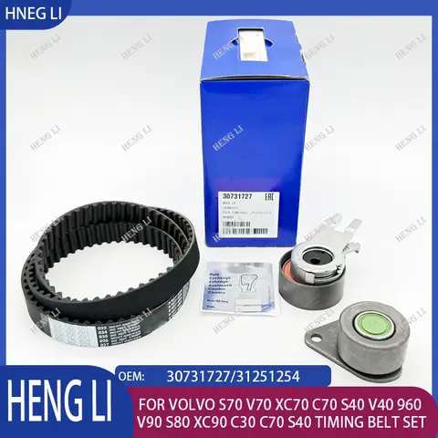 OEM 30731727 31251254  for Volvo S70 V70 XC70 C70 S40 V40 960 V90 S80 XC90 C30 C70 S40 Timing Belt Set