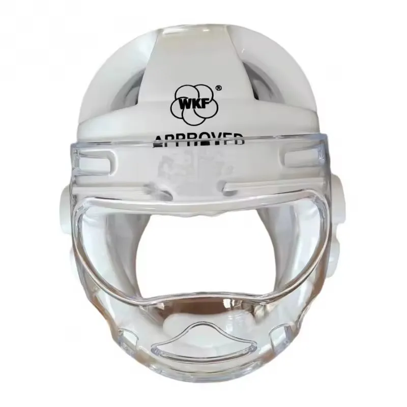 Capacete de taekwondo wkf aprovado, cabeça de karatê, kick boxing, muay thai, máscara branca, proteção adequada para homens e mulheres
