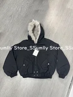 Winter New Elegant Liner Fur Loose Coat Women Y2k Fur Collar Hood Thick Fashion Parkas Casual Outerwear Cotton Padded Jackets 6