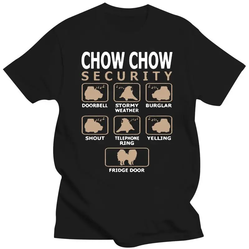 Mens Clothing Chow Chow Dog Security Pets Love Funny T Shirt For Men Design Kawaii T-Shirt  Comfortable Humorous Men Tshirt Cott