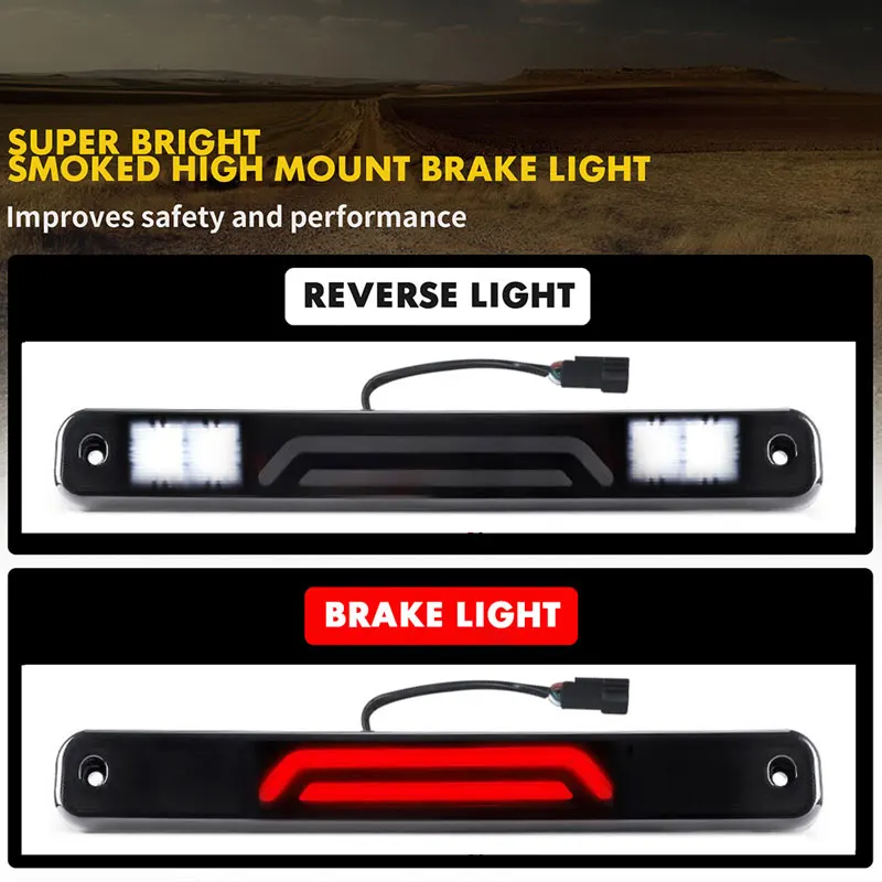LED affumicato 3RD Terza luce di carico del freno per Chevrolet C1500/K1500 Silverado 1988-1998 Indicatore di direzione della lampada di arresto a montaggio alto