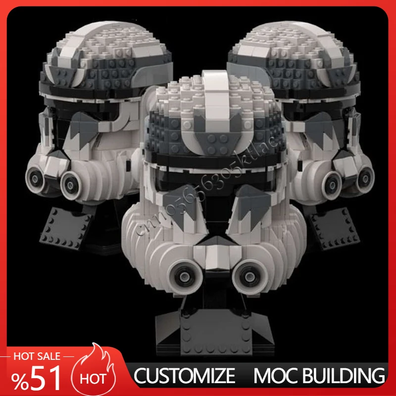 

896PCS Space Battle Bad Batches Helmet Clone Boost Star Movie Ultimate Collection Buil Custom Architecture DIY Model Toys Gifts