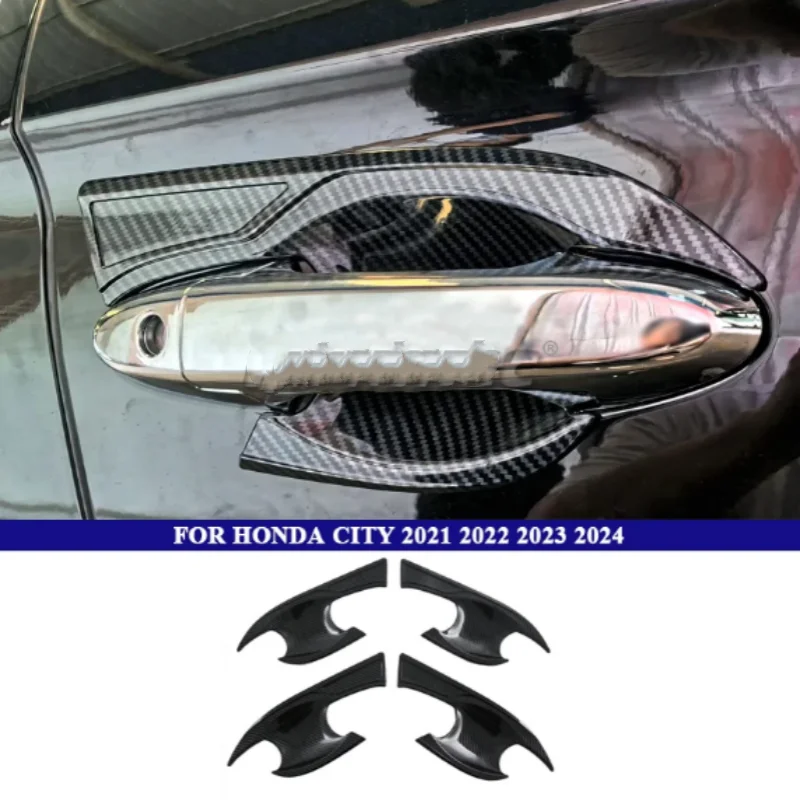 

For Honda City Hatchback 2021 -2024 ABS Chrome Handrail Armrest Door Handle Bowl Cover Trim Accessories Stick
