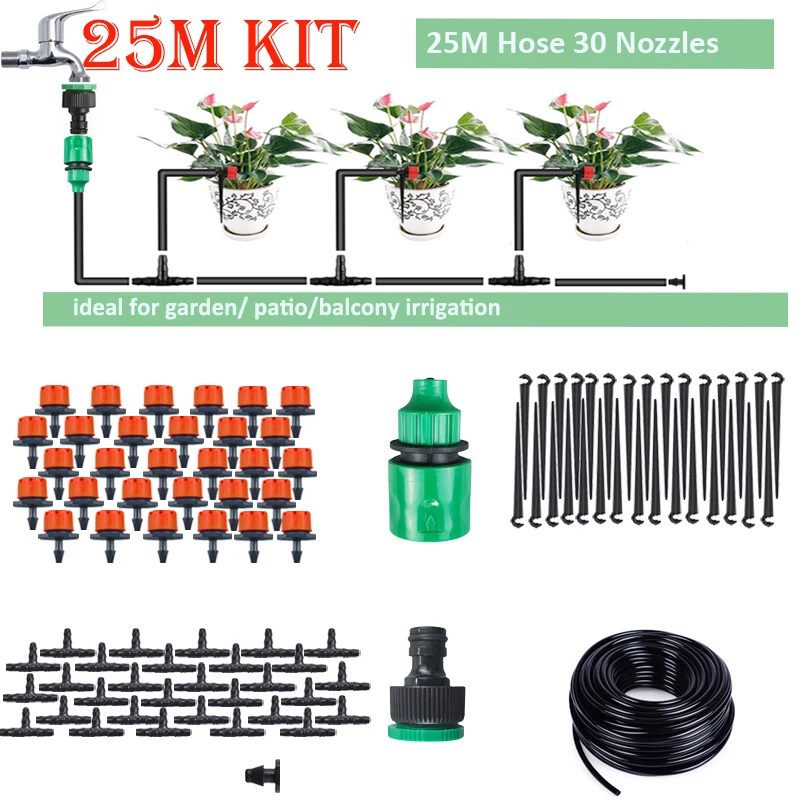 

Garden Water-Saving Sprinkler Drip Irigation System For Greenhouse Raised Flower Bed Patio 5-40 Meters Kit