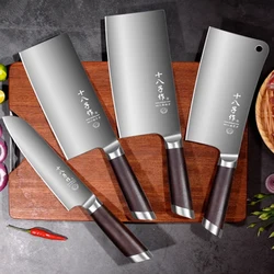 SHIBAZI Chinese Knives Cleaver Meat Chopping Vegetables Butcher Knife Cleaver Knives Hand Forged Blade Chef Kitchen Knives