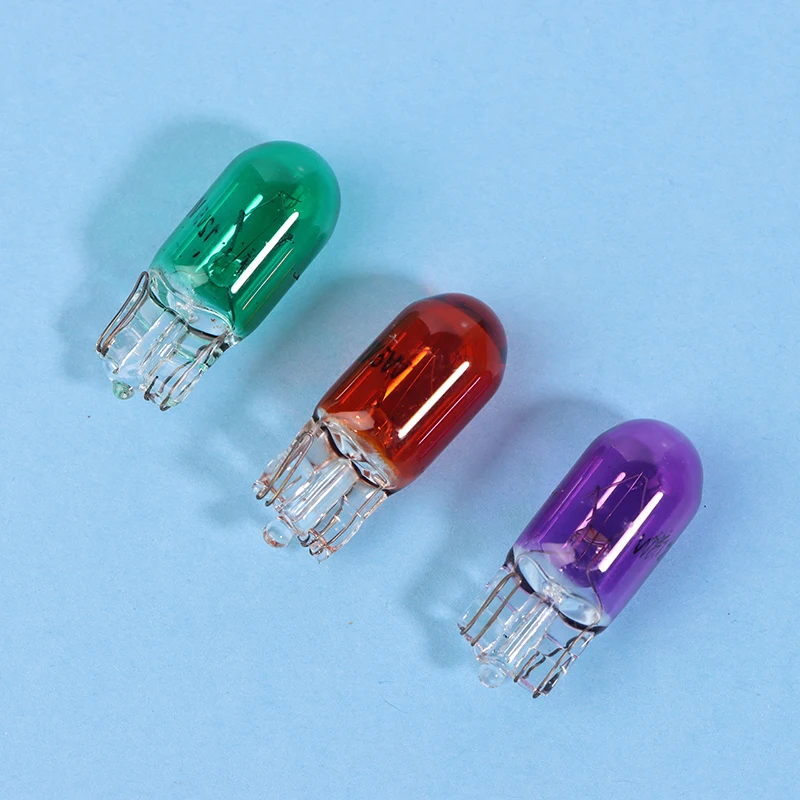 10 Piece 24V 1.2W T5/12V 5W T10 Glass Light Bulb Dashboard Instrument Panel Brake Light Bulb Headlights Lamp Light Replacement