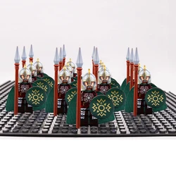 13 pçs medieval castelo militar dragão cavaleiros blindados roma soldado guerreiro & elven guarda figuras com arma bloco de construção brinquedos