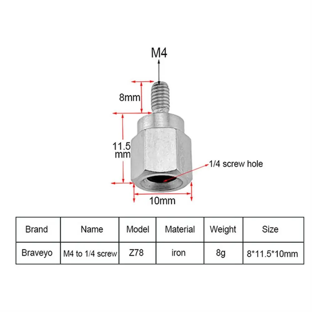 1/4 To M4 M6 Projector Conversion Screw Hexagonal Hex Head Projector Screw Strengthen Tighten Projector Camera Adapter Tripod