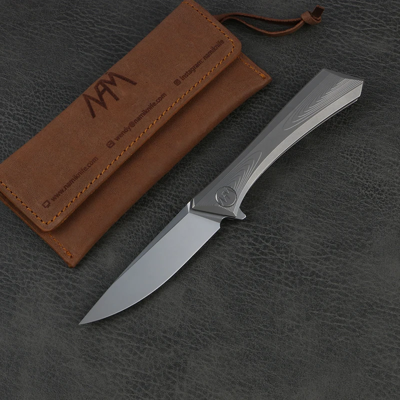 nami-N002 folding knife, m390 blade TC4 titanium handle outdoor camping hunting practical folding knife EDC tool