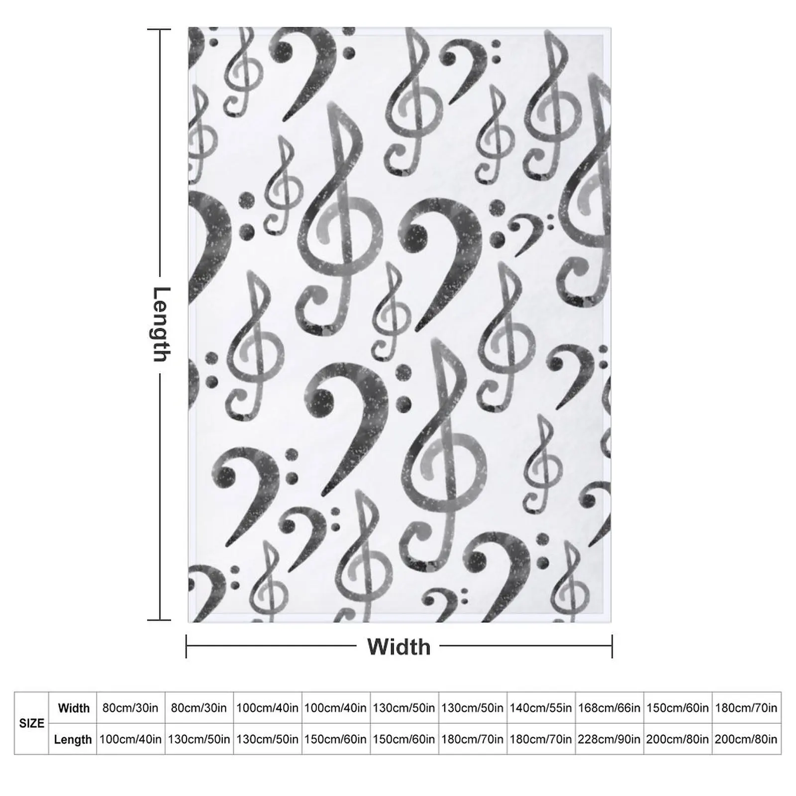 Watercolor Bass and Treble Clefs Throw Blanket Blankets For Sofas Decorative Sofa bed plaid Quilt Designers Hair Blankets