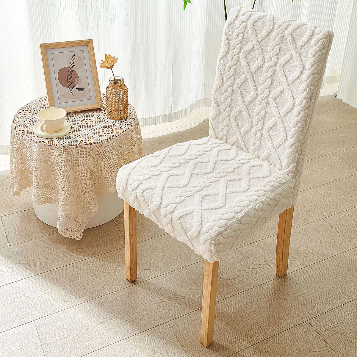 

Elastic Chair Covers Dustproof Furniture Protector Set of 4 Or 6 for Home Office Comfortable Stretchable Seat Covers