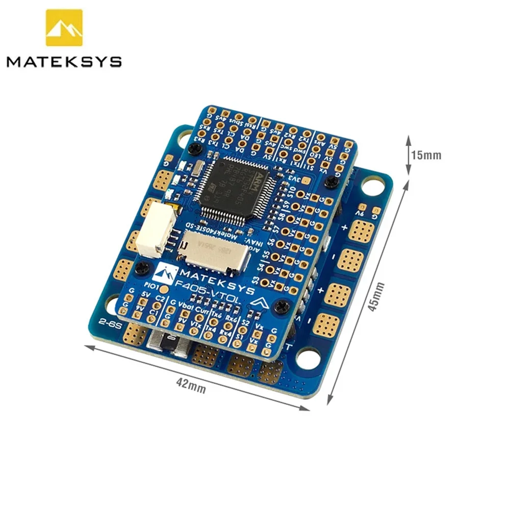 MATEK MATEKSYS F405-VTOL STM32F405RGT6 Flight Controller Built-in OSD MicroSD Card Slot 2~6S For FPV RC Drones Multirotor