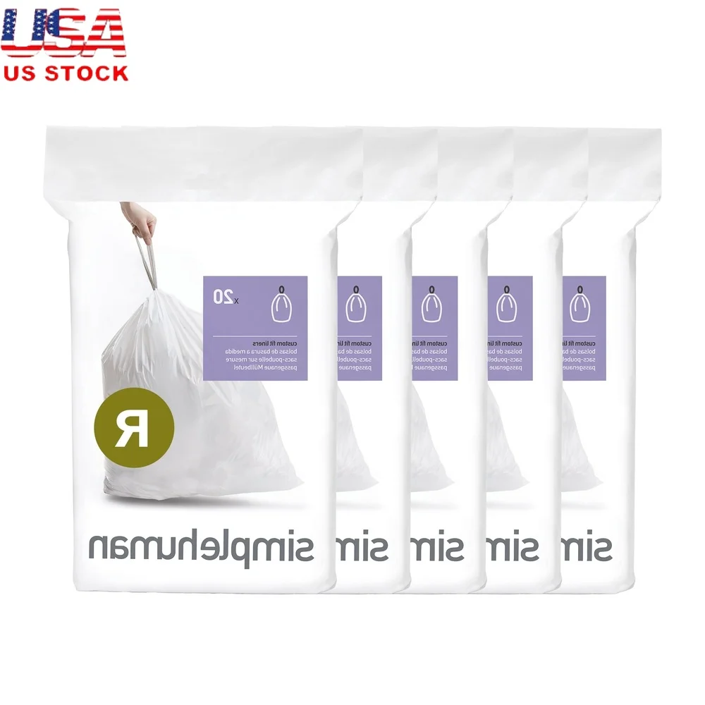 

Custom Fit Drawstring Trash Bags 10L 100 Count Leakproof Disposable Garbage Liners with Thick Seams Kitchen Dispenser Pack