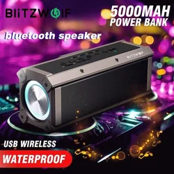 BlitzWolf BW-WA3 WA4 100W Wirelss Speaker RGB Light Portable 5000mAh bluetooth Speakers Dual Diaphragm Deep Bass Speaker