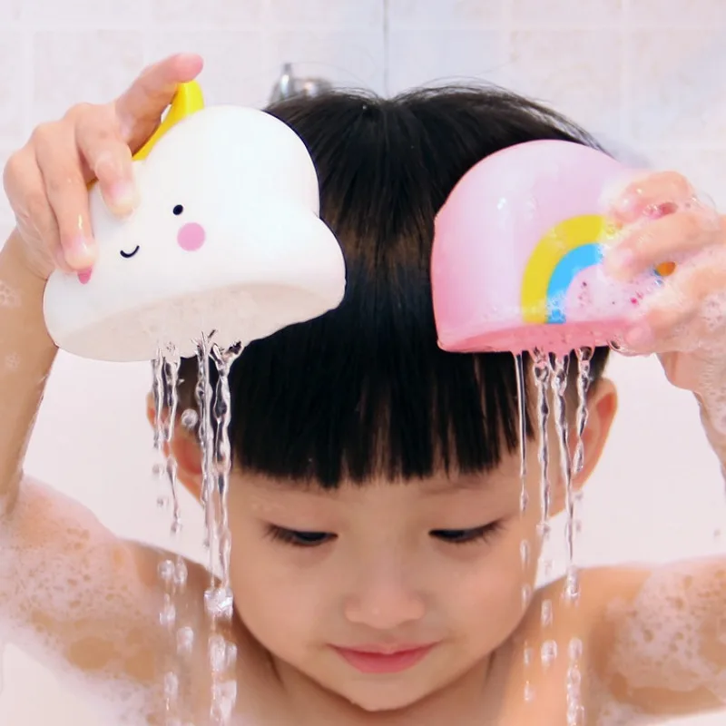 Creative Bath Weather Toy Soft Glue Bathroom Clouds Raindrop Rainbow Thunderstorm Shower Floating Play Water Educational Toy