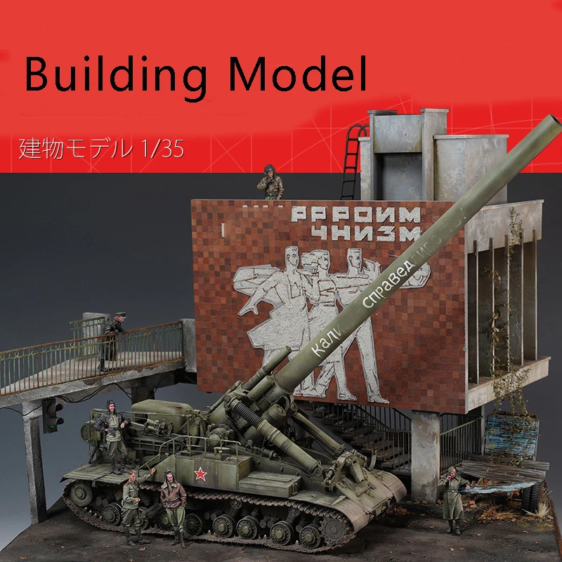 1/35 Model Scenario Suite DIY Handmad Scenario Architecture Cold War Era Houses House Sand Table Scale Model Hobbies Making Tool