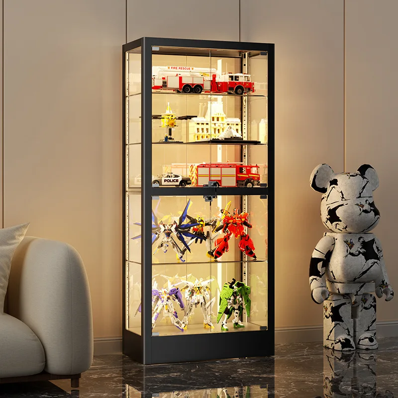 Custom Figure Cabinets Lego Display Cabinets Tempered Glass Cabinets with Lights Household Storage Shelves Toy Display