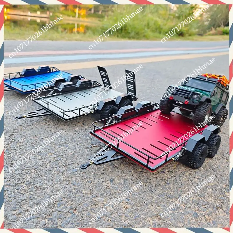 -A21Z Metal Trailer Car Hopper Trail For Traxxas 1/18 TRX4M Cars Trailer Heavy Duty Truck DIY Parts