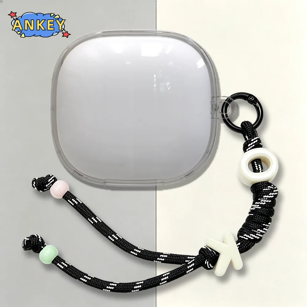Compatible with Samsung Galaxy Buds 4 Pro / Buds 4 Clear Case Shell Transparent Protective Cover with Cute Nylon Lanyard