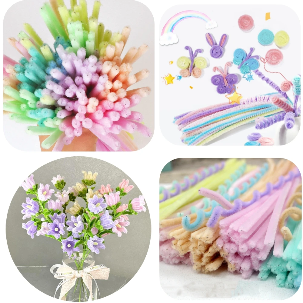 300 Pieces 21 Light Colors Pipe Cleaners Craft Supplies Chenille Stem Pipe Cleaners Bulk for Kids Creative DIY Project