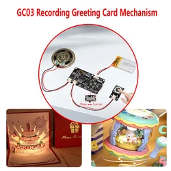 GC03 Recording Card Movement Creative Gift Box Christmas Birthday Card Music Cover MP3 Download Voice Module TYPE-C with Speaker