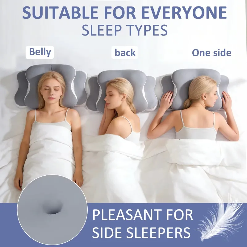 Ergonomic Memory Foam Neck Pillow · Orthopedic Neck Support Pillow for Side Sleeper, Relieve Neck Pain Comfort Sleeping Pillow
