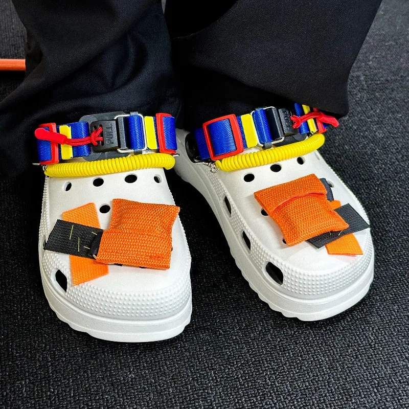 

Белые американские сабо на платформе из ЭВА с ремешками, унисекс, нескользящие, износостойкие, легкие, летние, для улицы