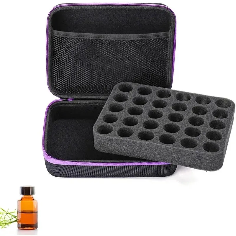 New for Essential Oils Carry Case Portable  with Handle for 5 Ml, 10 Ml, 15 Ml Bottles 30 Holes Essential Oils Storage Box Bag
