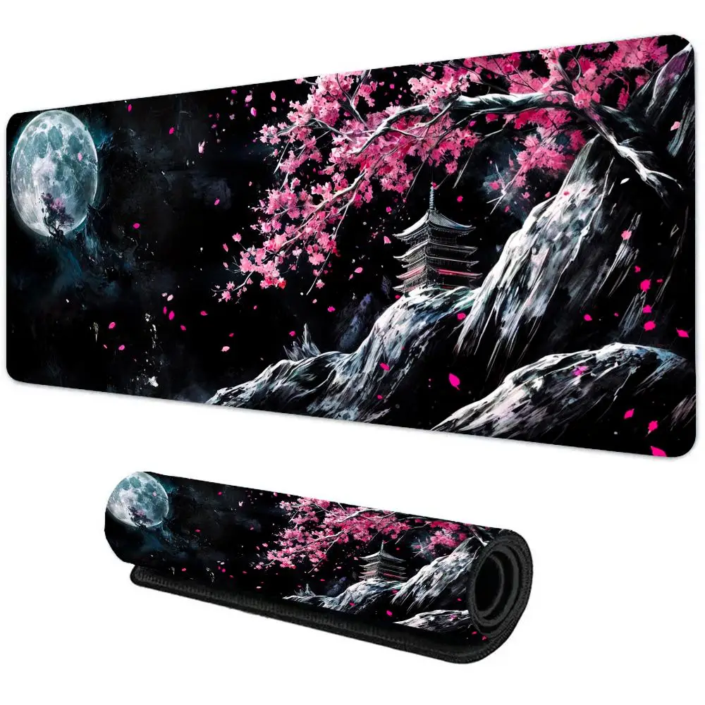 Mountain River Moon Landscape pc desktop Pad Mouse pad Rubber non-slip durable washable for gamers and office HD printing