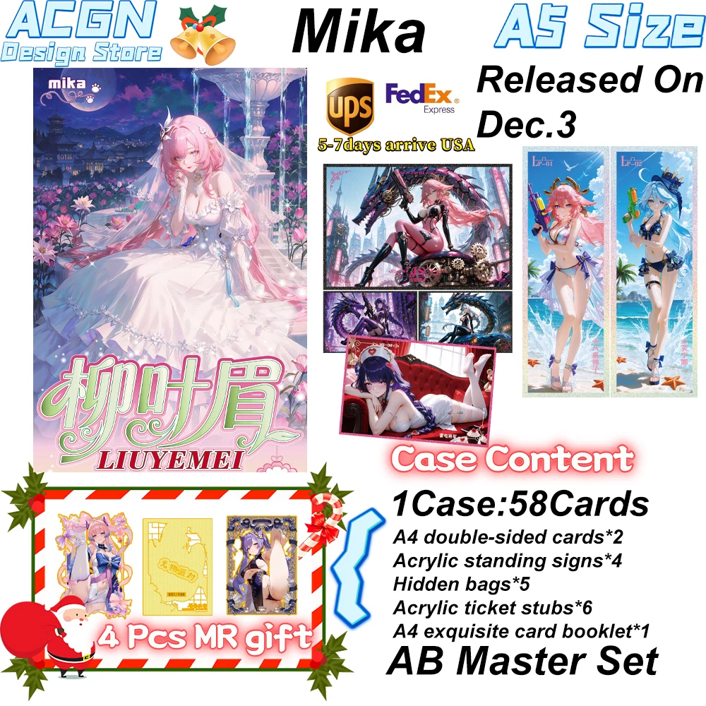 

Оптовая продажа, новинка 2025 года, иваные брови богини Waifu Mika's', полный ассортимент карт, полный набор горячей развевательной карты богини