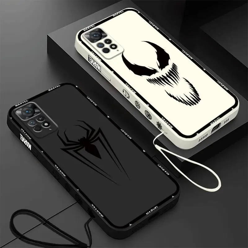 Marvel Spider Man Ironman Phone Case for Vivo Y36 Y35 Y50 Y51 Y31 Y21 2021 Y22 2022 Y22S Y20S Y20 Y17 Y15S Square Liquid Cover