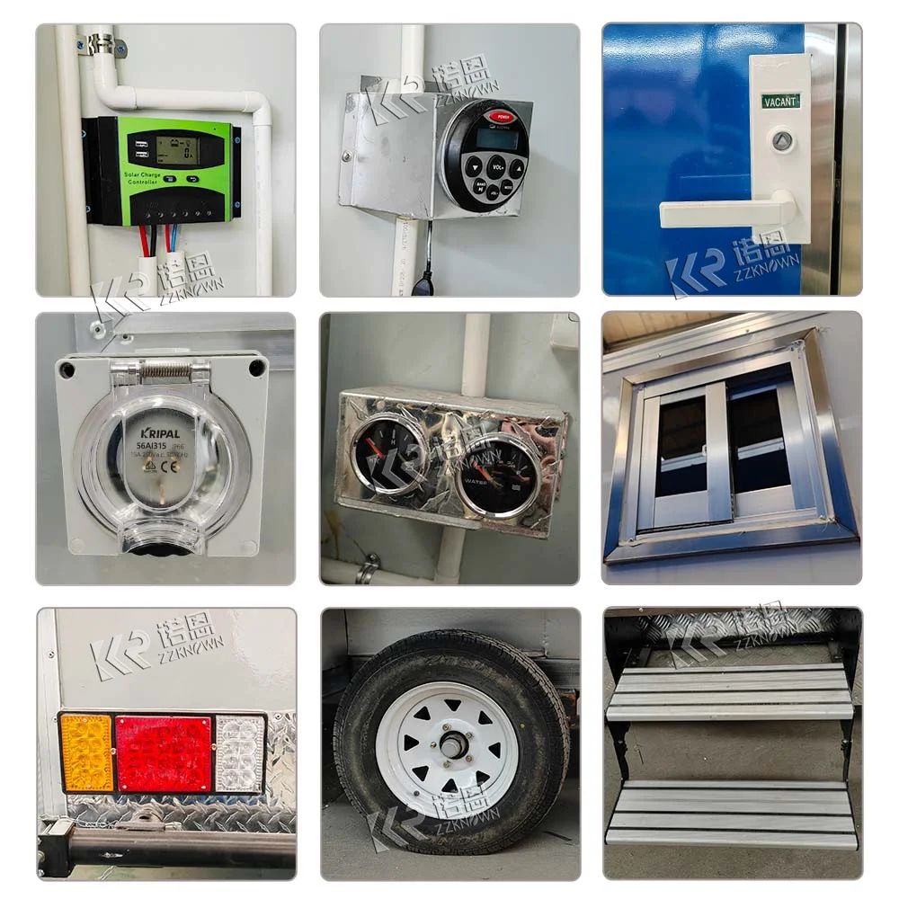 2024 Outdoor Luxury Portable Bathroom 2 Stalls Mobile Restroom Trailer Portable Camping Toilets Trailer Manufacturers For Sale