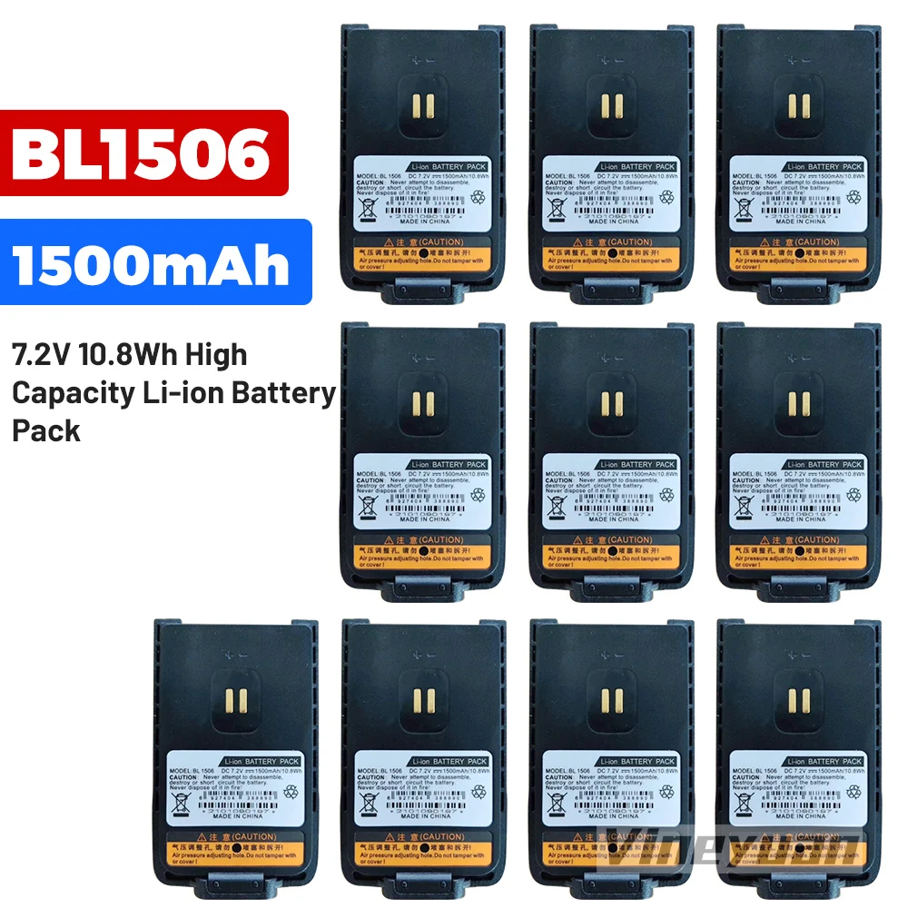 

10PCS BL1506 7.4V 1500mAh Li-ion Battery for Hytera HYT BD610 BD500 BD510 BD505 BD555 BL2018 Two-Way Radio Battery