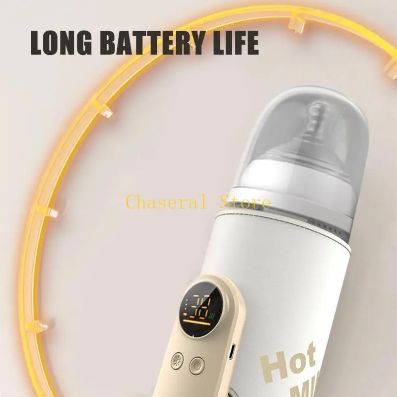 

E7CE Rechargeable Digital Baby Milk Bottle Warmer Bag Sleeve for Travel Convenience