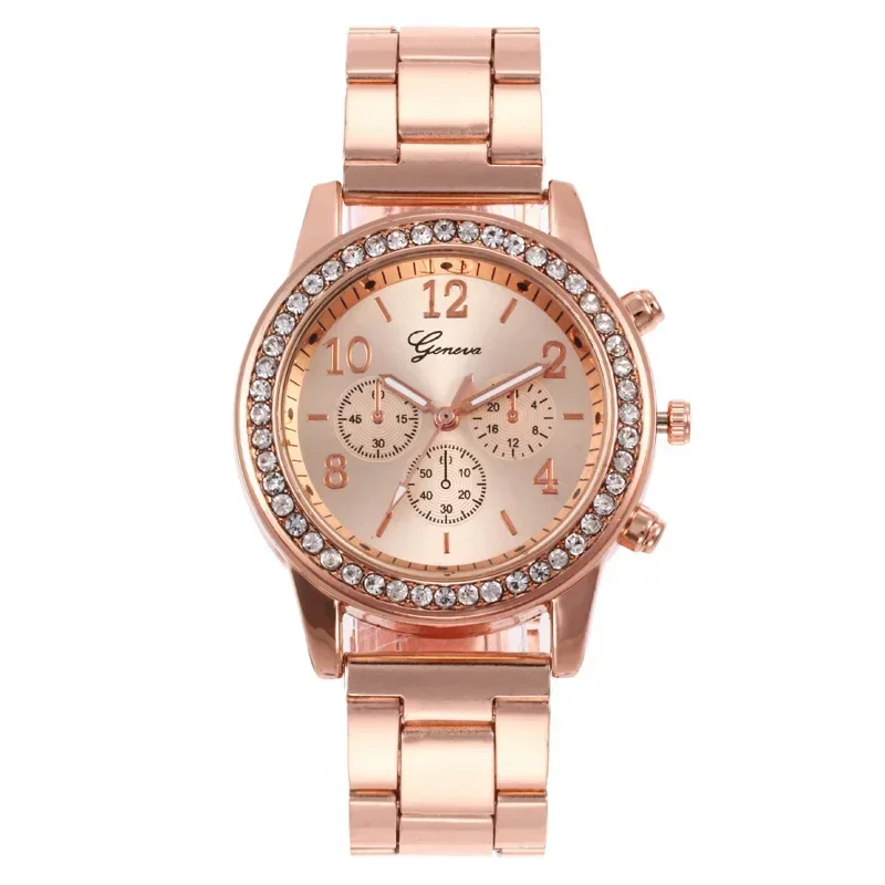 2024 Women Diamond Watch Reloj Mujer New Fashion Luxury Rose Gold Wristwatch Female Casual Stainless Steel Quartz Watches Clock