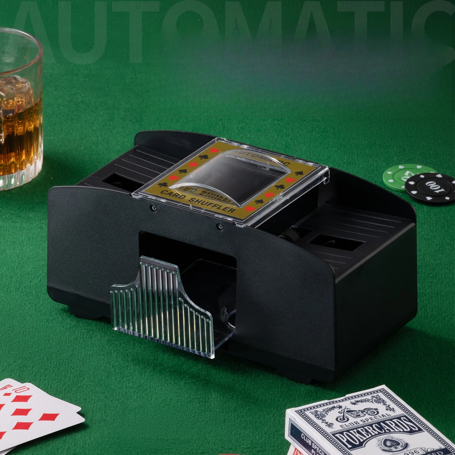 

Shuffler Automatic Shuffling Machine 2 Pairs of 4 Pairs of Poker Board Game Texas Hold'em Shuffler