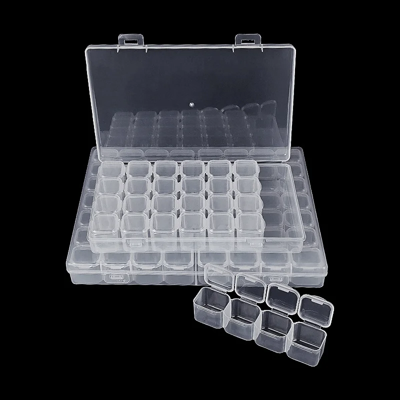 28 Slots Adjustable Plastic Storage Box Storage Box Case For Jewelry Diamond Embroidery Craft Bead Pill Holder Storage Tool image 2