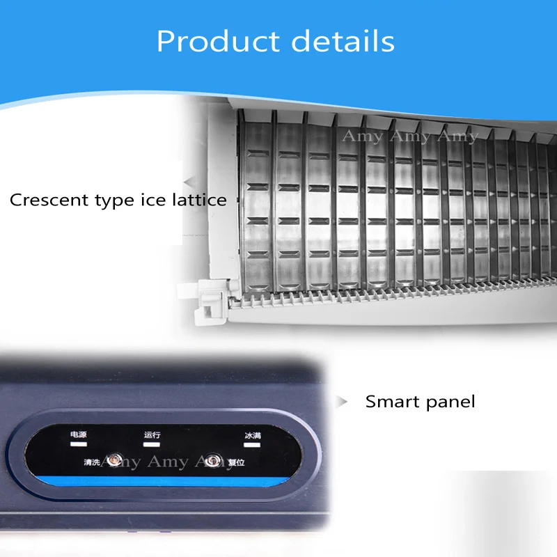 Máquina comercial para hacer hielo, máquina para hacer hielo de acero inoxidable para Bar, cafetería