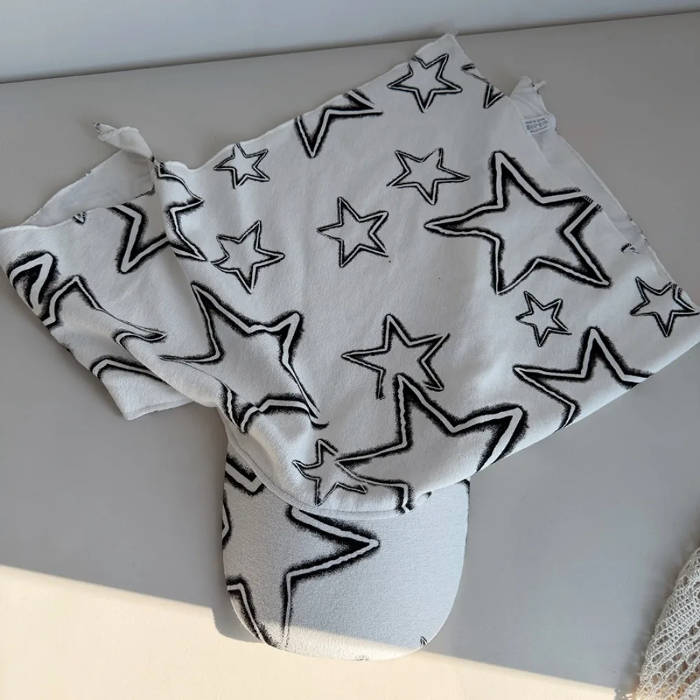 

Casual Korean Style Headscarf Baseball Hat Pentagram Y2k Scarf Baseball Cap Spicy Girls Retro Letter Headscarf Hat Girl