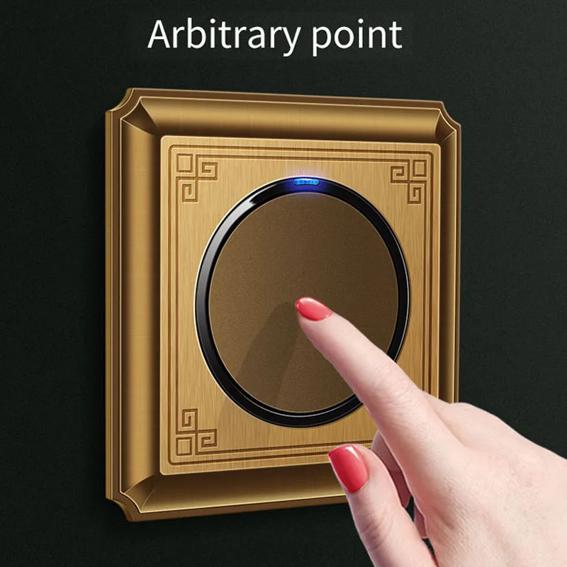 Wall Push Button Switch Zinc Alloy Panel Light Tap Reset Switch Retro Bronze Color 86 Type Wall EU Socket